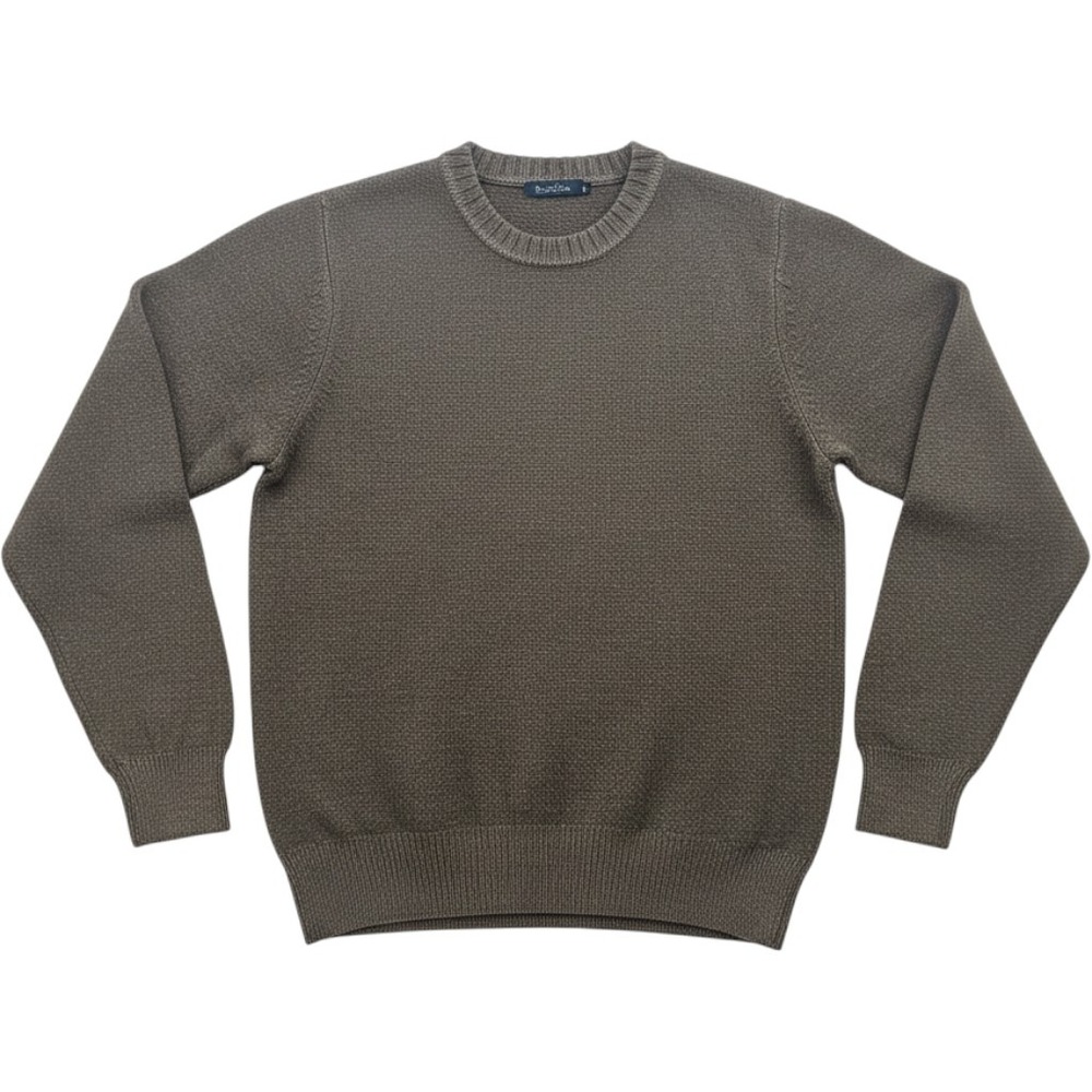 Bugatchi Mens Olive Green Extrafine Merino Wool Textured Crewneck Sweater Size M